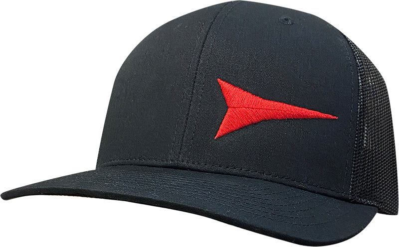 Cap #03RFF - Black / Black Mesh / Red Rocket