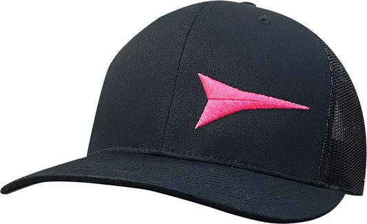 Cap #03RFG - Black / Black Mesh / Neon Pink Rocket