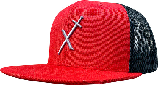 Cap #03RFM - Red / Black  / Excalibur Sword