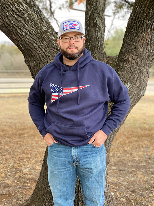 Navy Hoodie with Rocket Flag