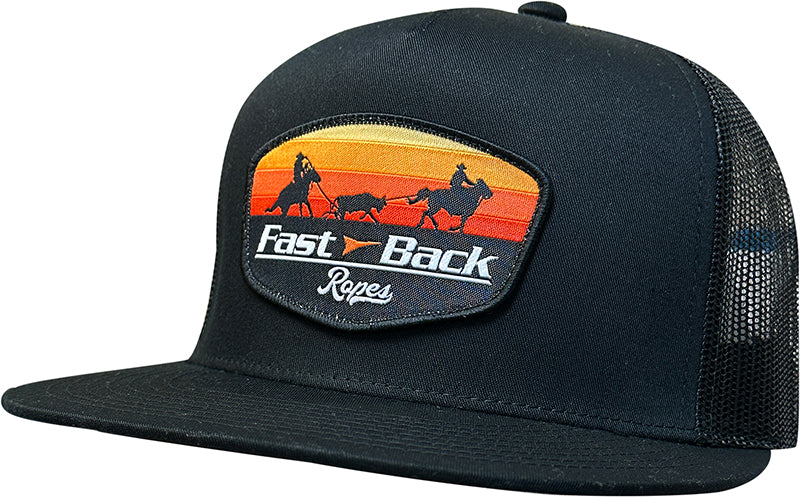 #03RDHC477 - Black flat bill w/Team Roper patch – Fast Back Ropes