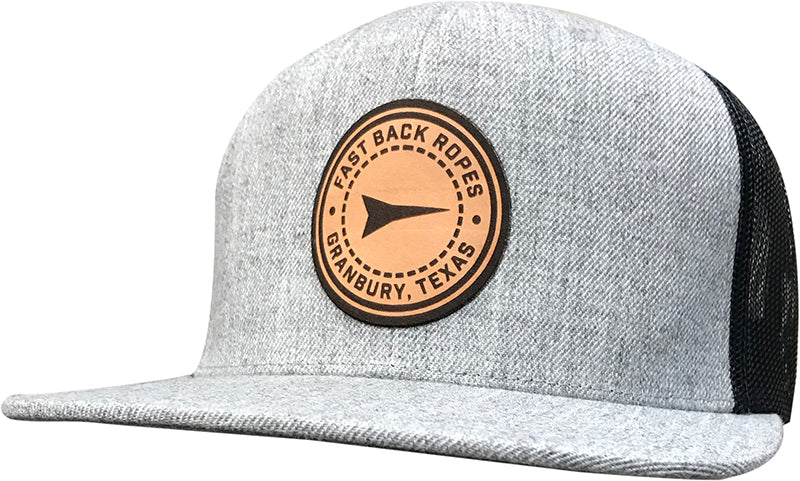 Fastback Ropes Hats Cap #03RDF - Heather / Black / Round Leather Patch – Fast Back Ropes