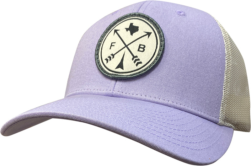 Cap #03RFR - Lilac / Birch with Criss Cross FB Patch