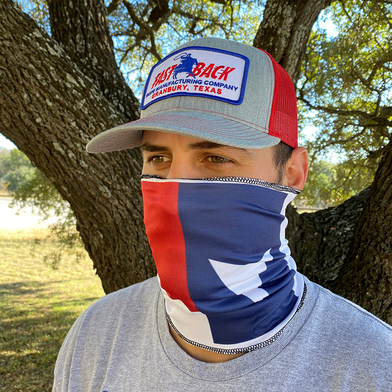 Gaiter Face Mask - Texas Flag with FB Rocket